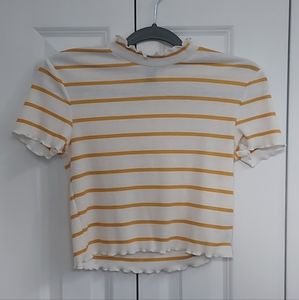 striped, ruffled top
